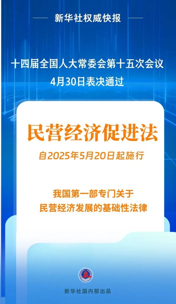 股票配资门户app下载 民营经济促进法出台！
