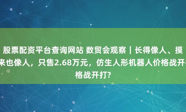 股票配资平台查询网站 数贸会观察｜长得像人、摸起来也像人，只售2.68万元，仿生人形机器人价格战开打?